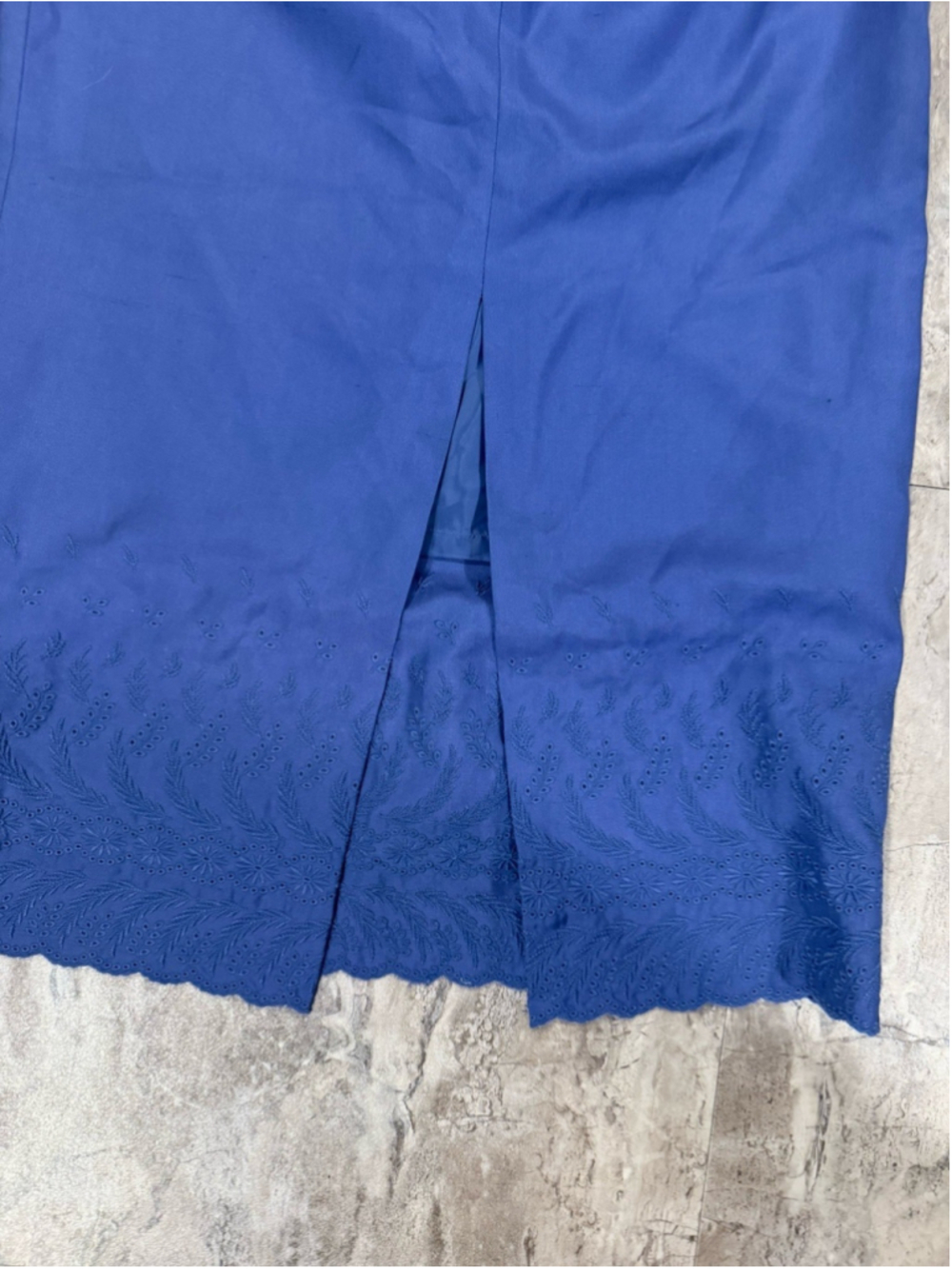 VTG Talbots Petites Lilac 100% Silk Eyelet Bottom MIDI Skirt Size 4 Cottage - Picture 8 of 8